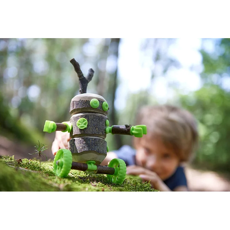 HABA 305342 - Terra Kids Connectors - Konstruktions-Set Technik, Kinder-Bastelset für bewegliche Konstruktionen, Verbinder aus Kunststoff für Holz und Kork, mit Handbohrer und Anleitung – Bild 10