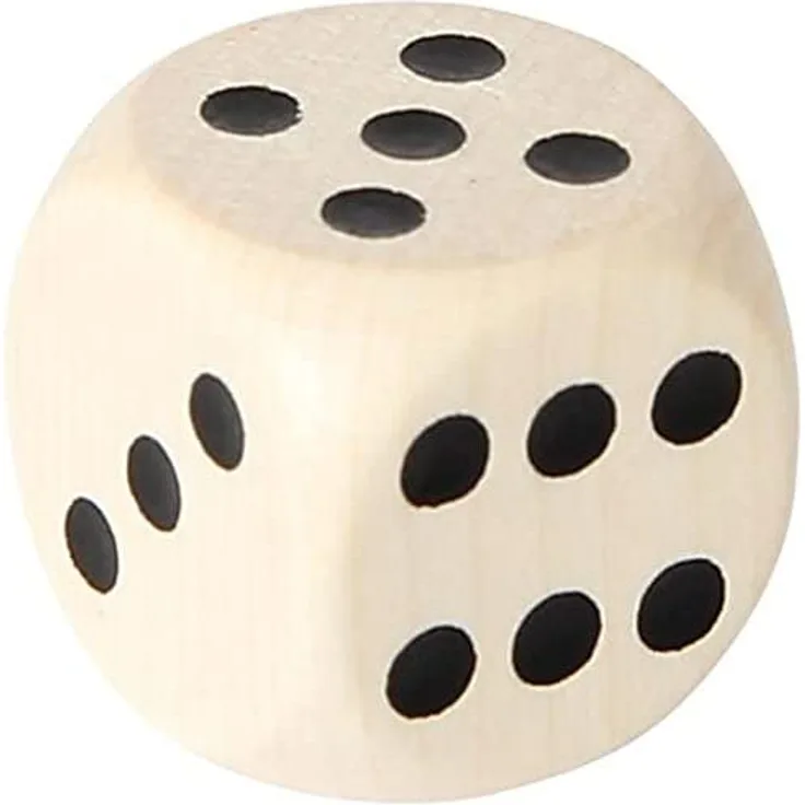 Bartl Augenwürfel 20 mm Holz natur 1 Stück Holzwürfel Spielwürfel Spielewürfel