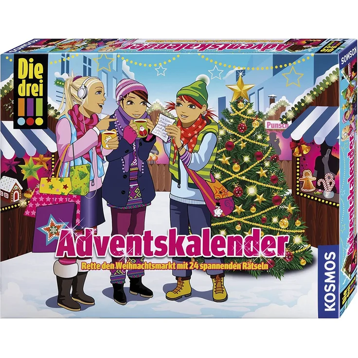 Kosmos 631703 - Die drei !!! Adventskalender, Rette den Weihnachtsmarkt, 2014
