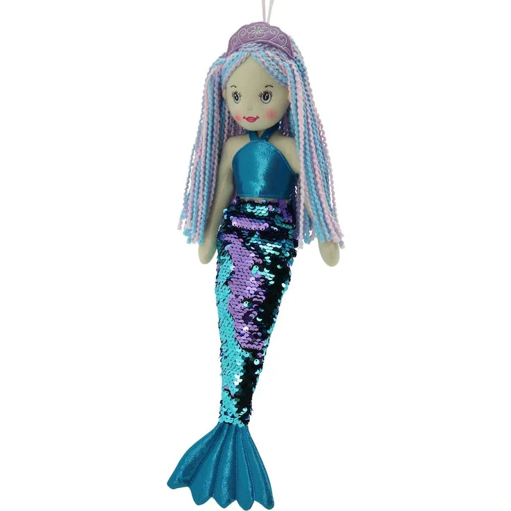 Sweety Toys 11902 Stoffpuppe Meerjungfrau Plüschtier Prinzessin 45 cm türkis – Bild 2