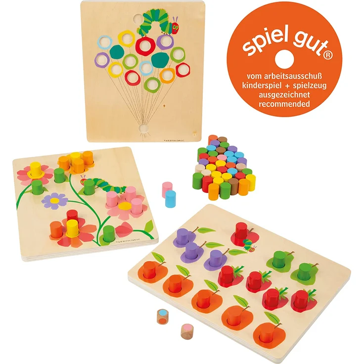 small foot 11431 Farbenspiel 'Raupe Nimmersatt aus Holz', Lernspielzeug zum Sortieren und Farben lernen, ab 3 Jahren – Bild 2