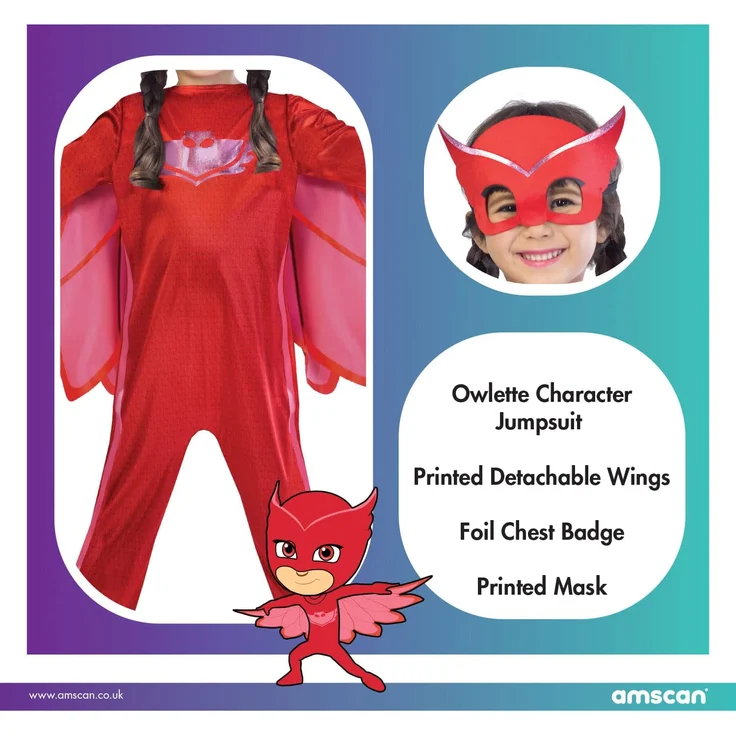 Amscan Kinderkostüm PJ Masks Eulette – Bild 3