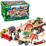 BRIO World 33052 Straßen & Schienen Bahn Set Deluxe – Straßen & Schienen für die BRIO Eisenbahn – Kleinkindspielzeug empfohlen für Kinder ab 3 Jahren
