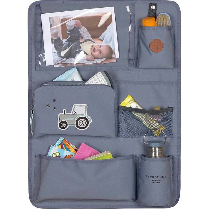 LÄSSIG Autoorganizer Autorücksitzorganizer Rücksitztasche für Auto zum Hängen zusammenklappbar 55 cm/Car Wrap-to-Go Adventure Tractor – Bild 2