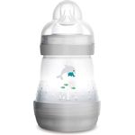 MAM Easy Start Anti-Colic Babyflasche (160 ml) – Milchflasche mit Bodenventil gegen Koliken – Baby Trinkflasche mit Sauger Größe 1, ab der Geburt, Delphin, grau