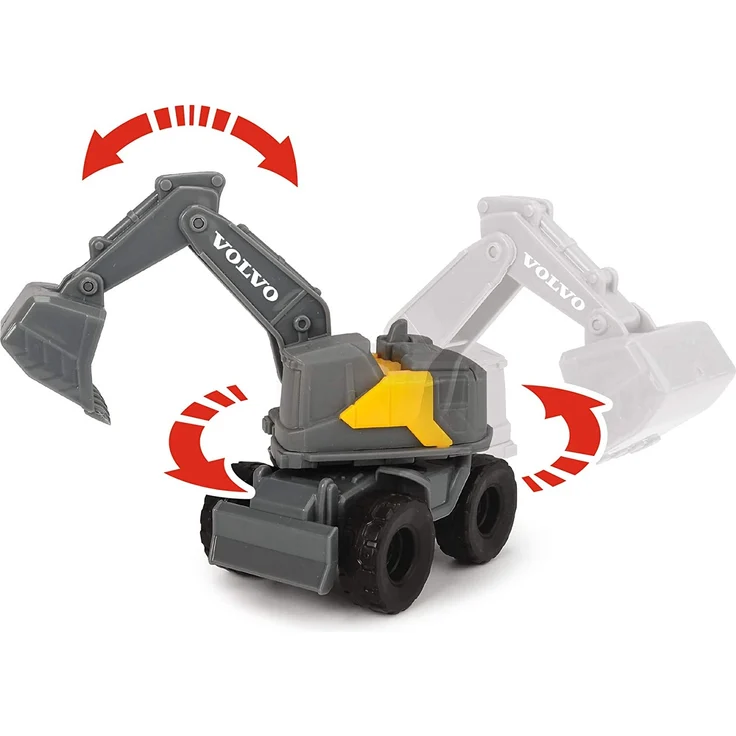 Dickie Toys Volvo Micro Workers 5er Spielzeugset Baustelle, Bagger, Baustelle, 5er-Set Baufahrzeuge, Baufahrzeuge Kinder, Baustellenfahrzeuge, Geschenkset Kinder 3 Jahre – Bild 10