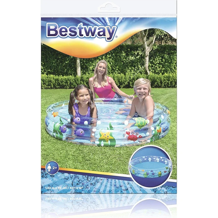 Bestway 'Deep Dive' Planschbecken, 152 x 30 cm, ab 2 Jahren, mit bunten Meeresmotiven – Bild 3