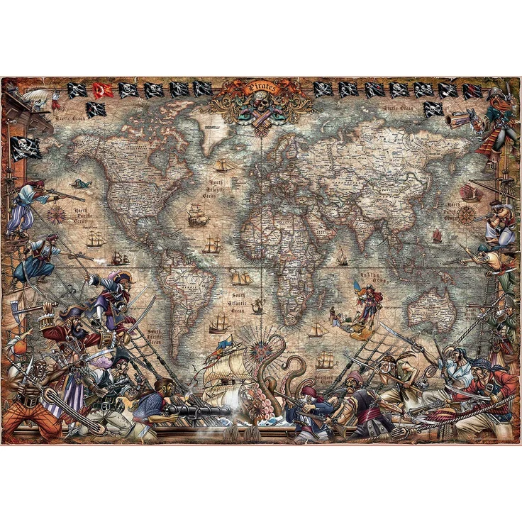 Educa Borras -Piratenkarte Puzzle, 2000 Teile (18008) – Bild 2