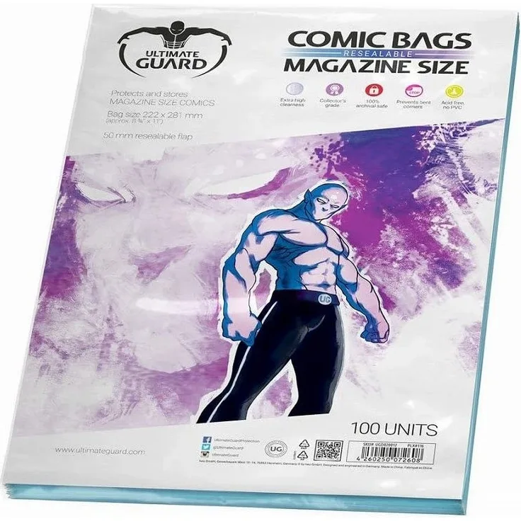 Ultimate Guard Comic Bags wiederverschließbar Magazine Size (100)