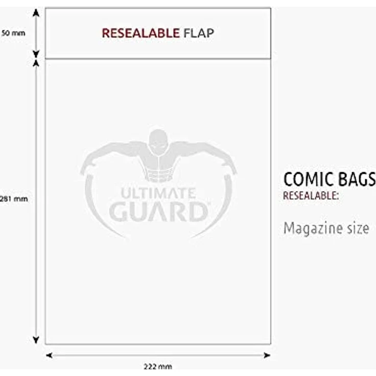 Ultimate Guard Comic Bags wiederverschließbar Magazine Size (100) – Bild 3