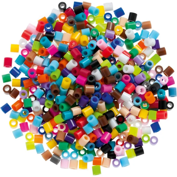 folia 73209 - Bügelperlen, 2.000 Stück sortiert in 22 verschiedenen Farben, Durchmesser ca. 5 mm, tolle Ergänzung zu den Stiftplatten – Bild 2