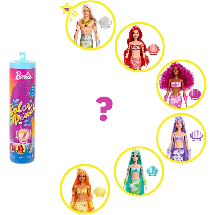 Barbie 'Color Reveal Rainbow Mermaids', Barbie Puppen Sortiment Serie 1, ab 3 Jahren, 1 Stück, zufällige Auswahl – Bild 6