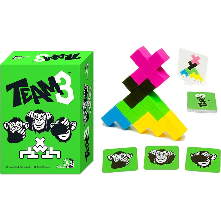 Abacusspiele GmbH ABA64191 TEAM3 grün Familienspiel, Stapelspiel, Black – Bild 3