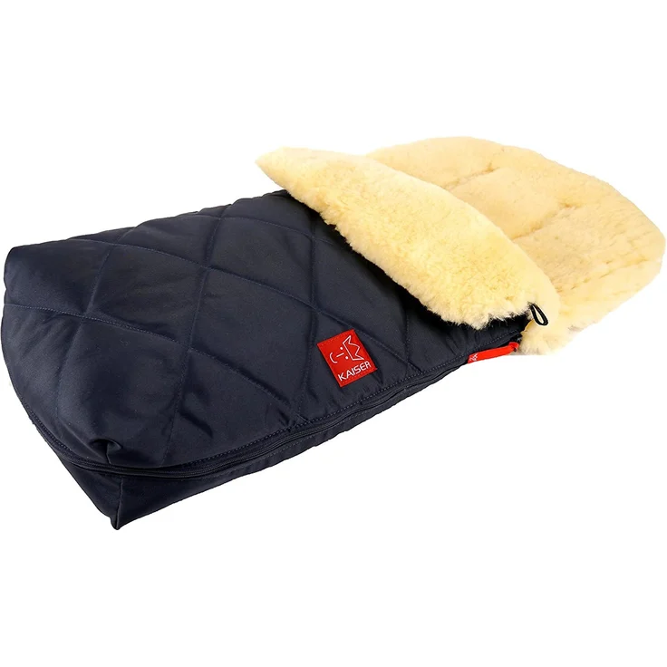 Lammfell Fußsack Natura, navy, universell einsetzbar – Bild 2
