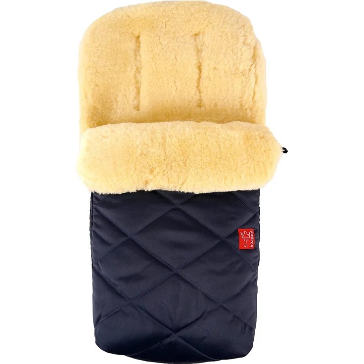 Lammfell Fußsack Natura, navy, universell einsetzbar – Bild 1