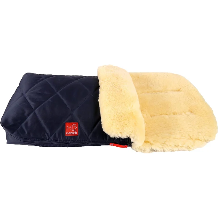 Lammfell Fußsack Natura, navy, universell einsetzbar – Bild 3
