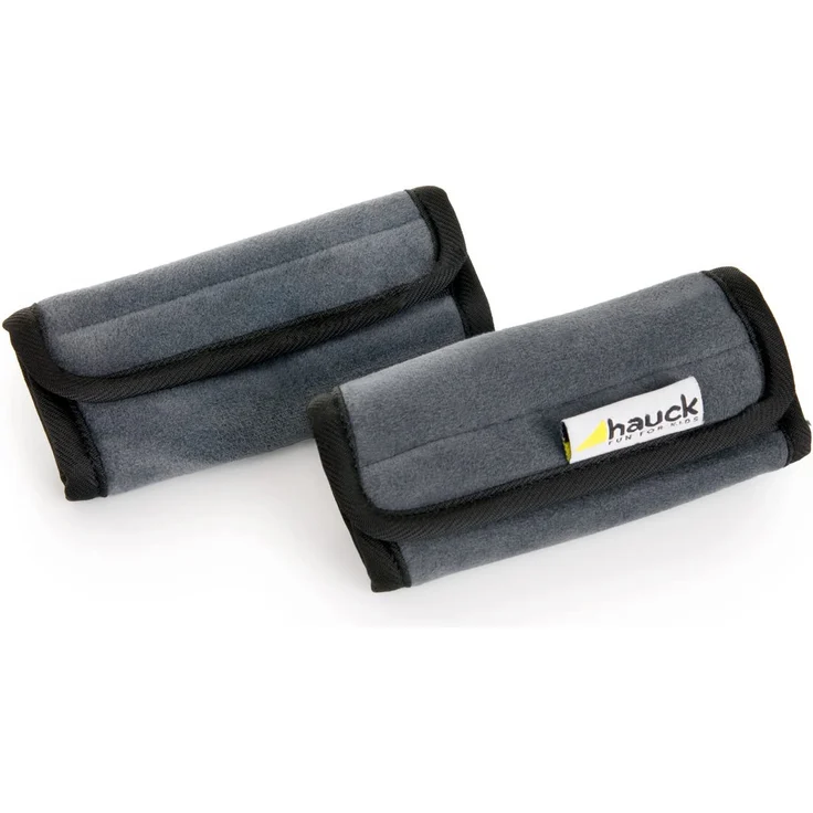 Hauck Smooth Me Gurtpolster für Babyschalen und Kindersitze, Befestigung mit Klettverschluss, 2 Stück, grau, 13 x 6 cm – Bild 1