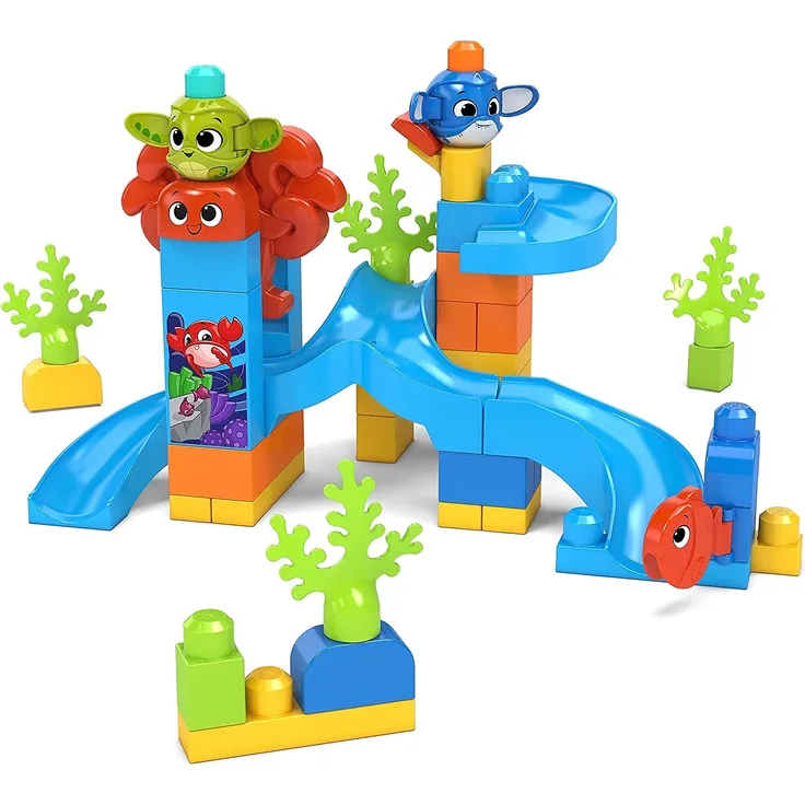 Mega Bloks GNW64 - Mega Bloks Guck-Guck Unterwasserabenteuer, Bauset mit 42 robusten Bausteinen, Spielzeug ab 1 Jahr