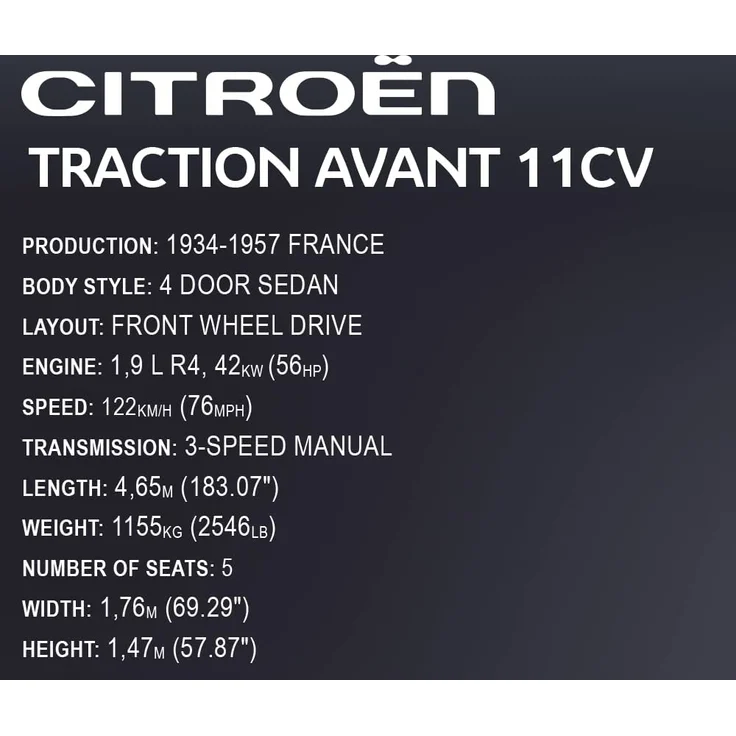 COBI - Citroen Traction Avant 11CV 1938 (24337) – Bild 10