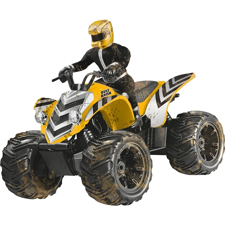 Revell 24641 New Dust Racer 8 RC Quadbike, ferngesteuertes Quad in Used-Look mit 2-Kanal 27 MHz Fernsteuerung für Einsteiger, gelb, 220 x 170 x 210 mm – Bild 3