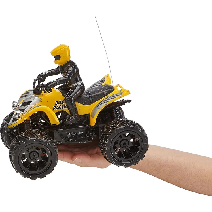 Revell 24641 New Dust Racer 8 RC Quadbike, ferngesteuertes Quad in Used-Look mit 2-Kanal 27 MHz Fernsteuerung für Einsteiger, gelb, 220 x 170 x 210 mm – Bild 4