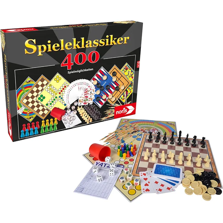 Noris 606111688 Spieleklassiker mit 400 Spielmöglichkeiten