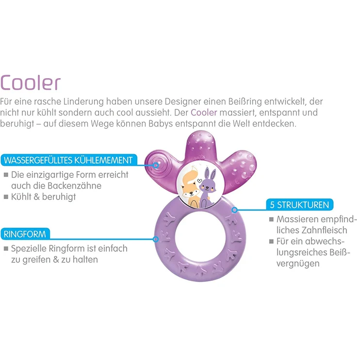 MAM Kühlbeißring Cooler New lila / pink ab 4 Monaten – Bild 4