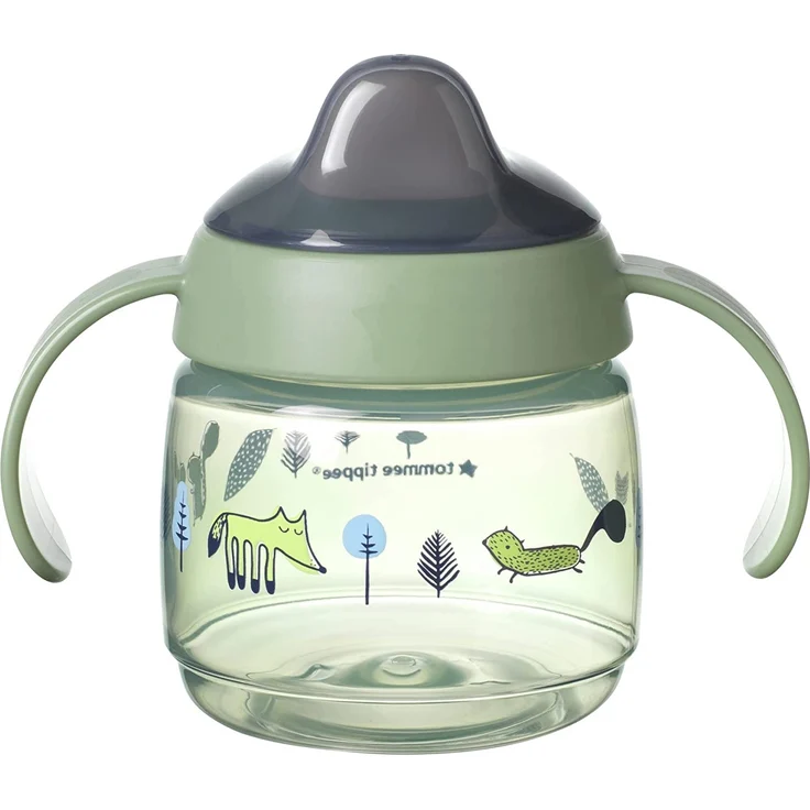 Tommee Tippee Superstar Sippee, Trinklernbecher, 100 % Auslauf- und Schüttelsichere INTELLIVALVE-Technologie, Antibakterielle BACSHIELD-Technologie, 4 M. +, 190 ml, 1 Stk, Grün – Bild 1