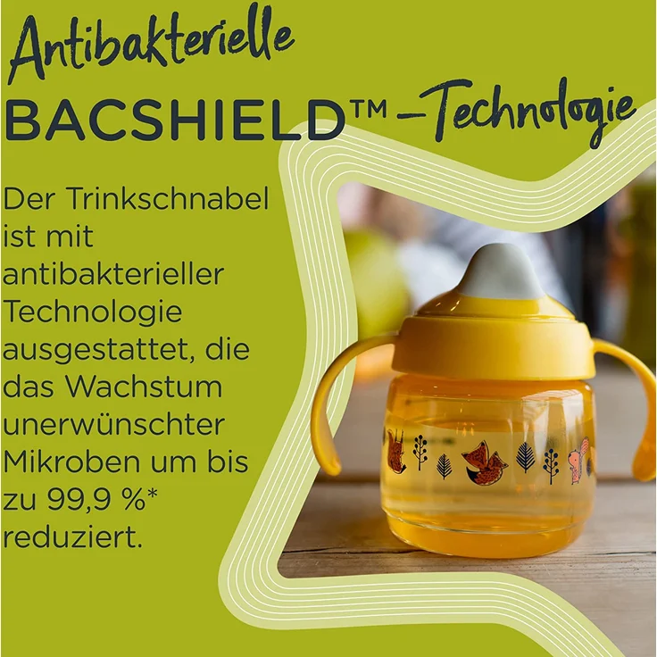Tommee Tippee Superstar Sippee, Trinklernbecher, 100 % Auslauf- und Schüttelsichere INTELLIVALVE-Technologie, Antibakterielle BACSHIELD-Technologie, 4 M. +, 190 ml, 1 Stk, Grün – Bild 4