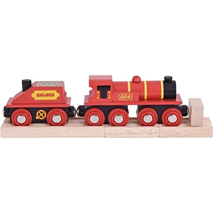 Bigjigs Rail Big Red Engine – andere große Holzschienenmarken sind kompatibel.
