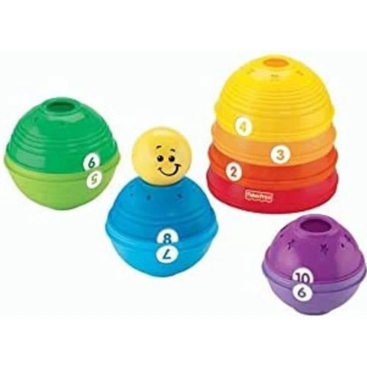 Mattel Fisher-Price W4472 - Brilliant Basics Stack und Roll Cups Spielkugel-Pyramide – Bild 10