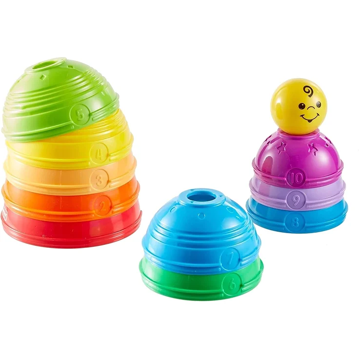 Mattel Fisher-Price W4472 - Brilliant Basics Stack und Roll Cups Spielkugel-Pyramide – Bild 5