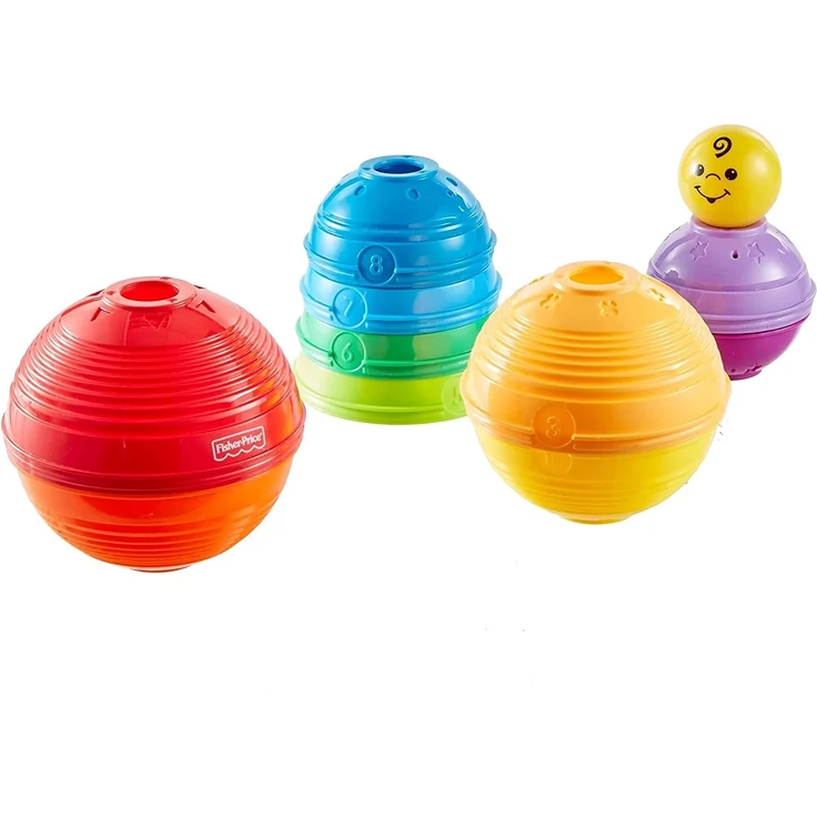 Mattel Fisher-Price W4472 - Brilliant Basics Stack und Roll Cups Spielkugel-Pyramide – Bild 4