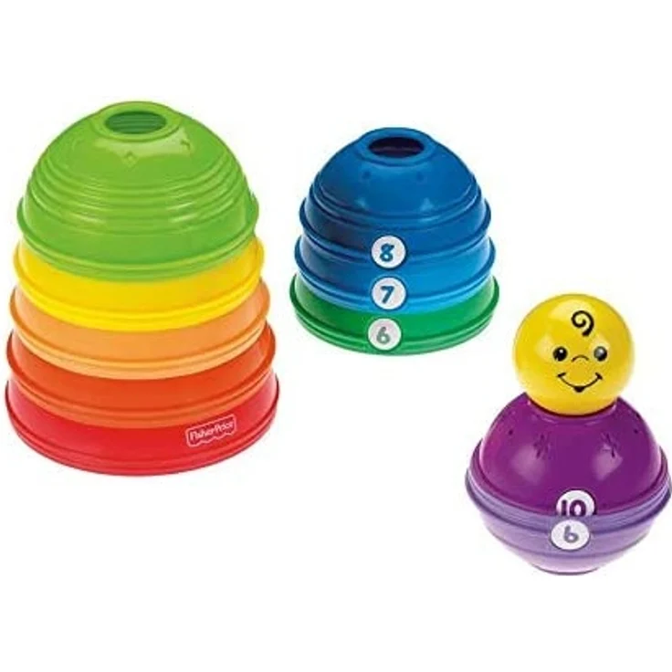 Mattel Fisher-Price W4472 - Brilliant Basics Stack und Roll Cups Spielkugel-Pyramide – Bild 8