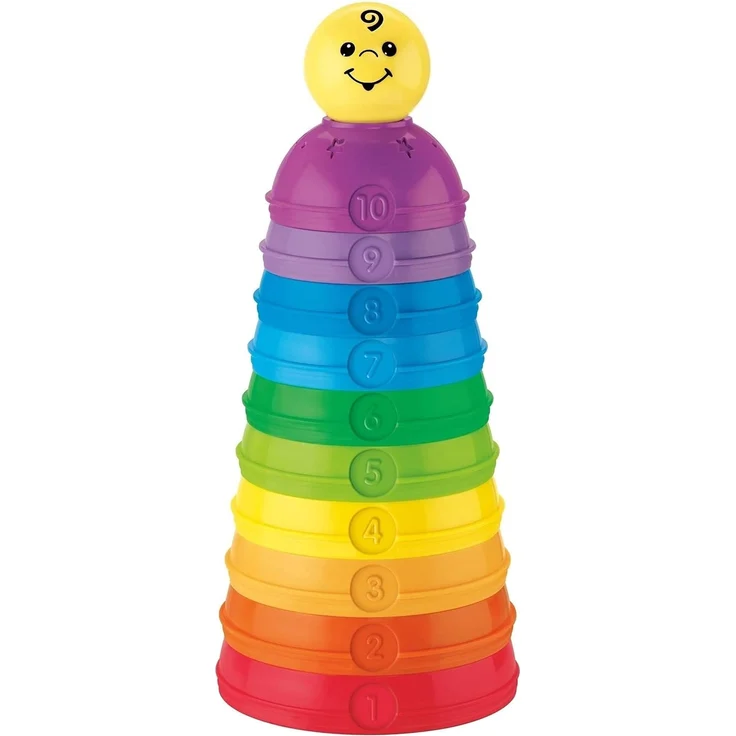 Mattel Fisher-Price W4472 - Brilliant Basics Stack und Roll Cups Spielkugel-Pyramide – Bild 1