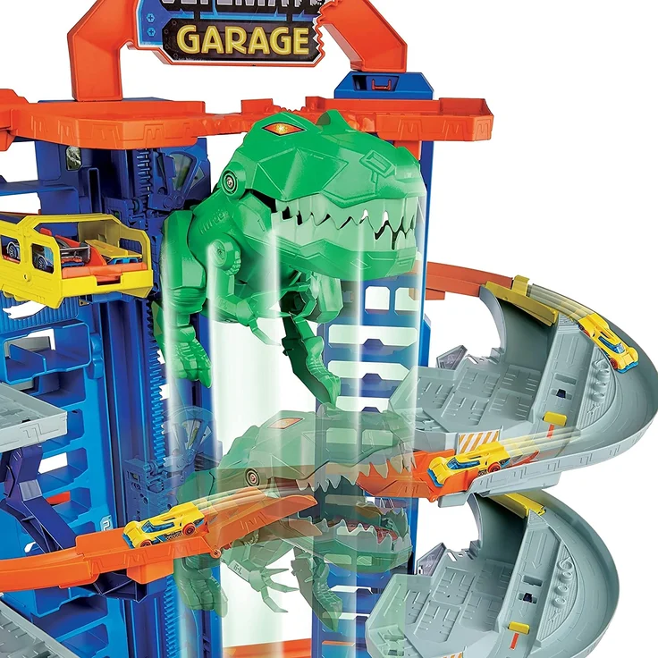 Mattel GJL14 - Hot Wheels - Megacity Parkgarage mit T-Rex-Angriff – Bild 3