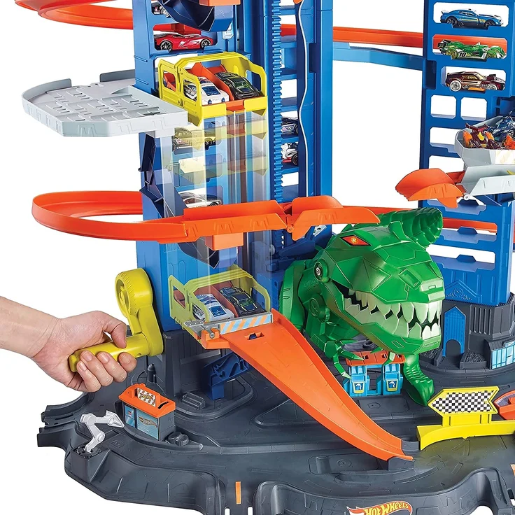 Mattel GJL14 - Hot Wheels - Megacity Parkgarage mit T-Rex-Angriff – Bild 2