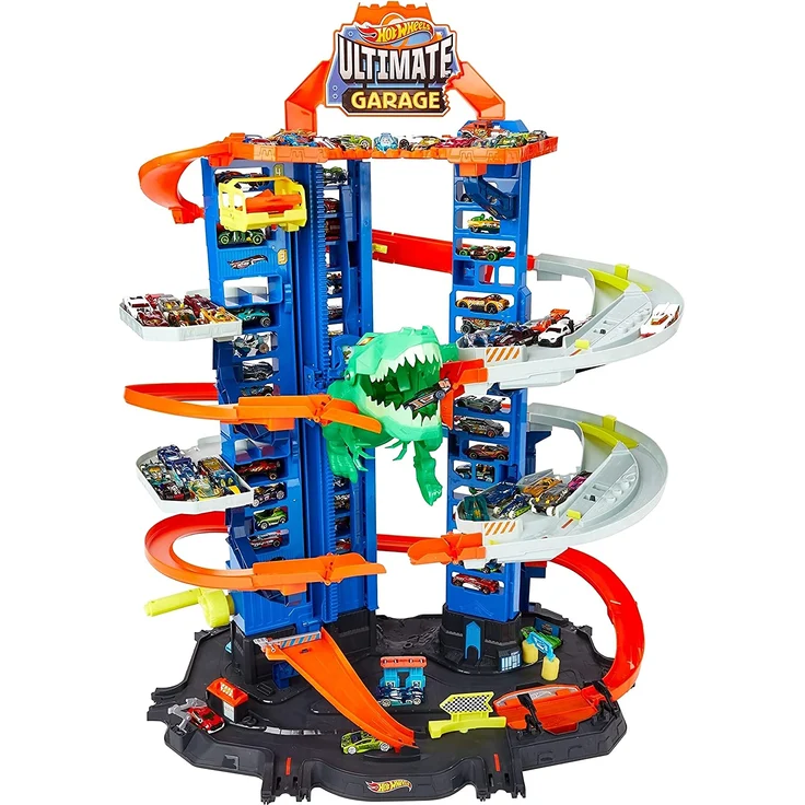 Mattel GJL14 - Hot Wheels - Megacity Parkgarage mit T-Rex-Angriff – Bild 1