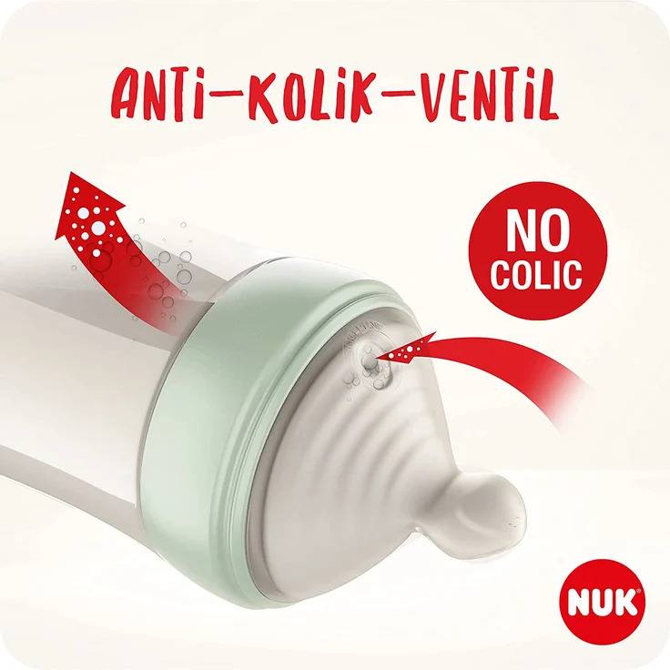 NUK Nature Sense Trinksauger für Babyflaschen | 0–18 Monate | Anti-Colic-Ventil | Größe S | BPA-frei | 2 Stück – Bild 5