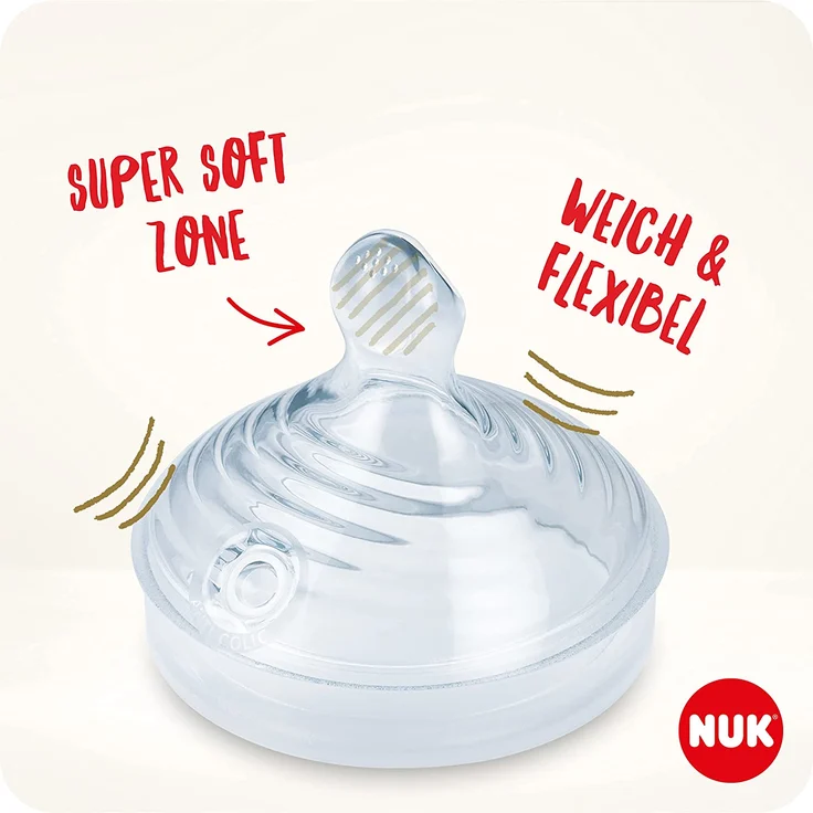 NUK Nature Sense Trinksauger für Babyflaschen | 0–18 Monate | Anti-Colic-Ventil | Größe S | BPA-frei | 2 Stück – Bild 4