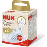 NUK Nature Sense Trinksauger für Babyflaschen | 0–18 Monate | Anti-Colic-Ventil | Größe S | BPA-frei | 2 Stück