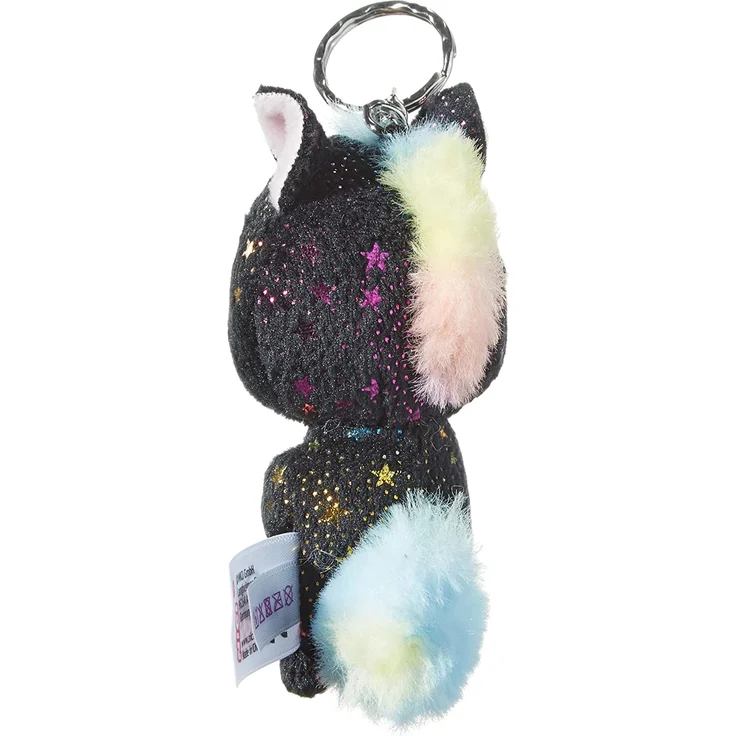 Nici 46314 Glubschis Einhorn Vita-Mi 9cm Schlüsselanhänger, Plüschtieranhänger mit Schlüsselring, Stofftierschlüsselhalter, Schwarz/Bunt – Bild 3