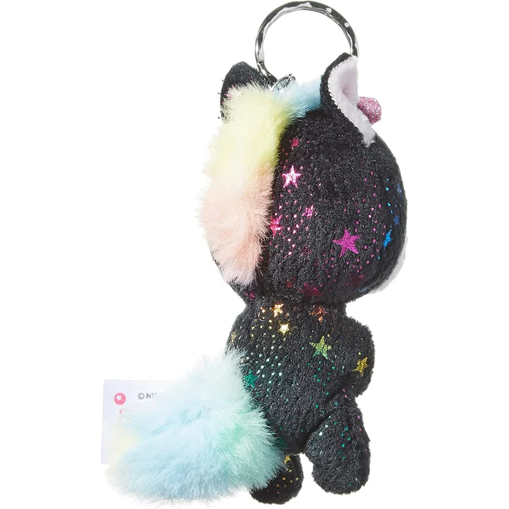 Nici 46314 Glubschis Einhorn Vita-Mi 9cm Schlüsselanhänger, Plüschtieranhänger mit Schlüsselring, Stofftierschlüsselhalter, Schwarz/Bunt – Bild 2