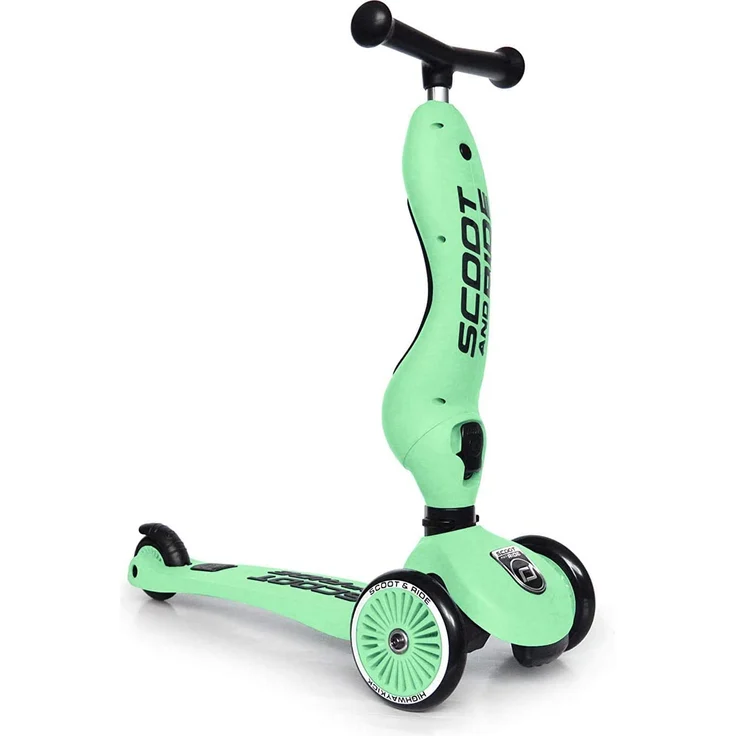Scoot & Ride 'Highwaykick 1' Kickboard, ab 12 Monaten, 3-fach höhenverstellbar bis 64 cm, 2in1 mit Sitz, max. belastbar bis 50 kg, kiwi – Bild 2
