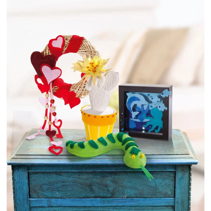 folia 520493 - Bastelfilz Ton in Ton, 20 x 30 cm, 10 Blatt sortiert in Blautönen - ideal für vielfältige Bastelarbeiten – Bild 3