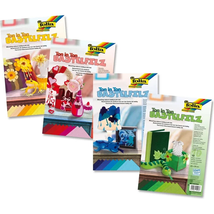 folia 520493 - Bastelfilz Ton in Ton, 20 x 30 cm, 10 Blatt sortiert in Blautönen - ideal für vielfältige Bastelarbeiten – Bild 4
