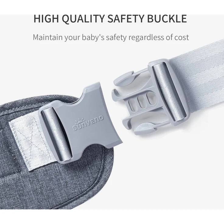 Baby Hüftsitz Ergonomische, SUNVENO Baby Hüftsitzträger, Babytrage Dekompression mit Verstellbarem Gurt und Tasche, Baby Hüfthocker Praktische Baby Vordertrage für 0-20 kg Baby, Grau – Bild 7