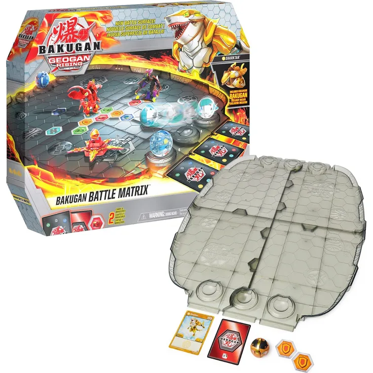 Bakugan Geogan Rising Battle Matrix, zerlegbares Spielfeld mit exklusivem Aurelus Sharktar Bakugan