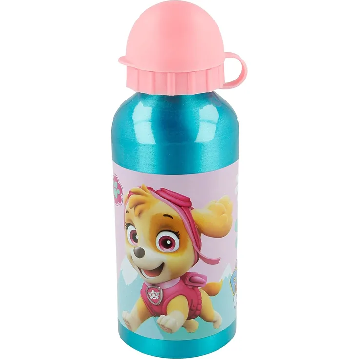 Paw Patrol - Skye - Everest | Aluminium Kinderflasche - Kinderwasserflasche - Wiederverwendbare Wasserflasche - 400 ml