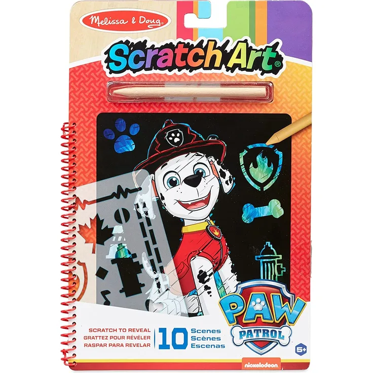 Melissa & Doug 33261 Paw Patrol Kratzkunst-Block – Marshall, Mehrfarbig
